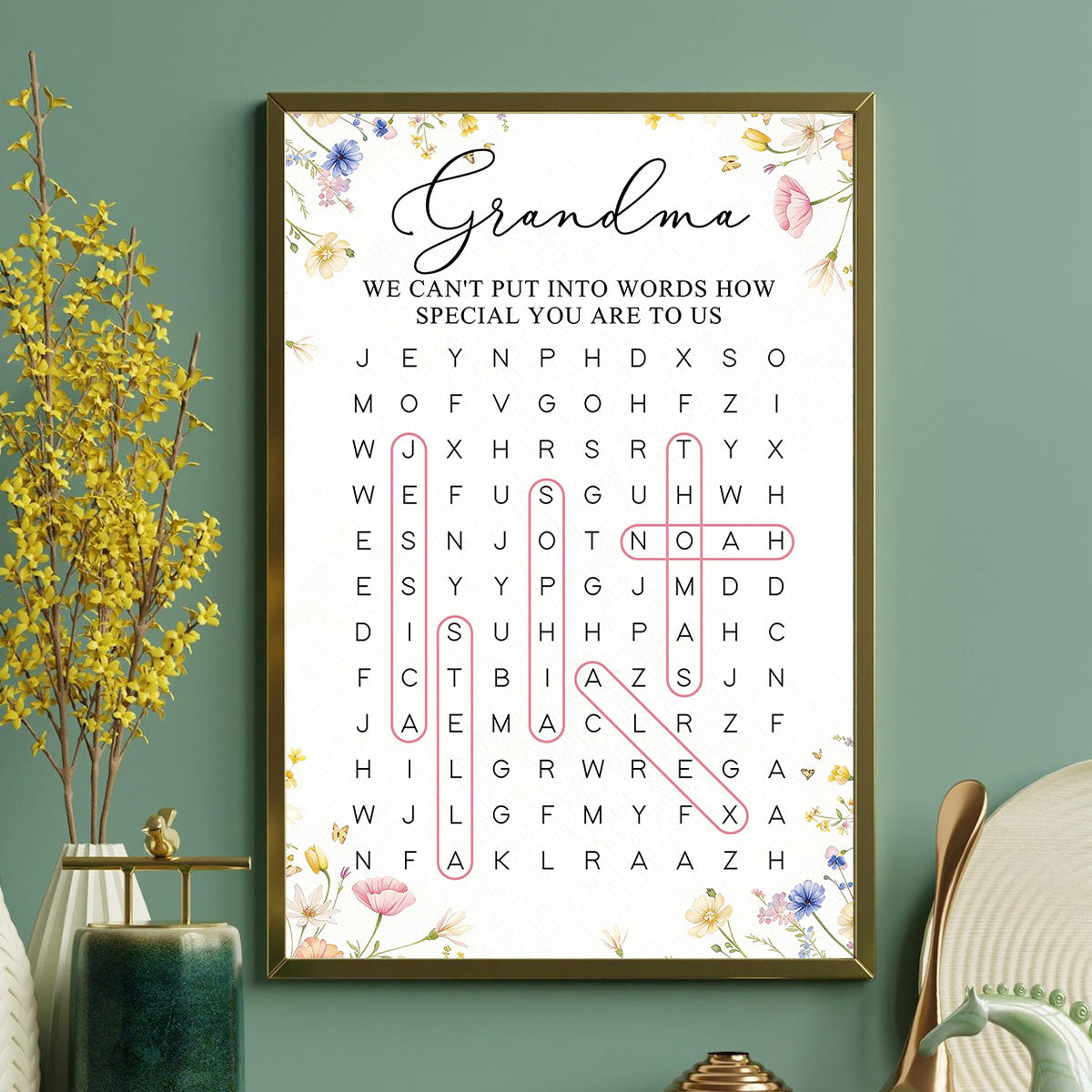 Grandma Word Search Puzzle We Can't Put Into Words How Special You Are - Personalized Poster - Mother's Day Gift For Grandma