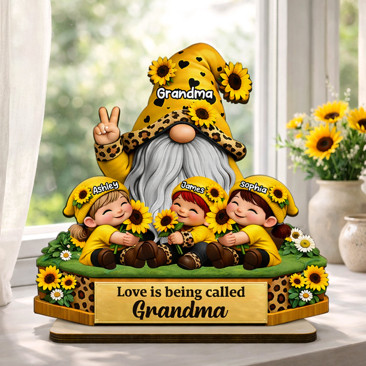 Love Is Being Called Grandma - Personalized 2-Layered Wooden Plaque - Sentimental Gift for Grandma