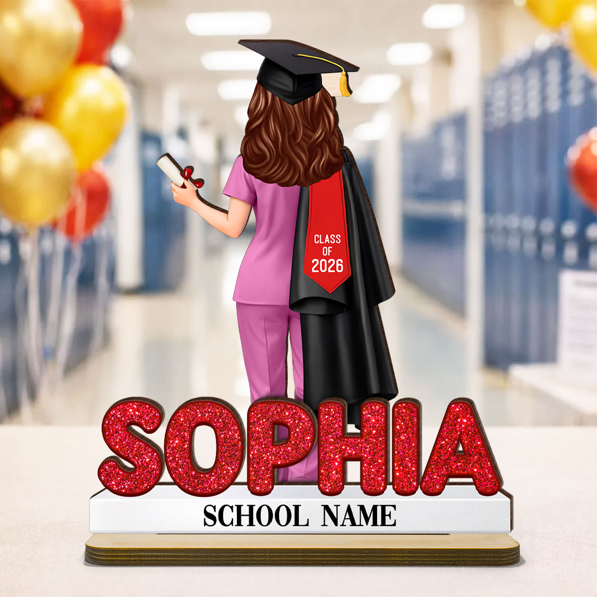 Nurse Graduation Class Of 2026 - Personalized 2-Layered Wooden Plaque - Graduation Gift For Seniors, Daughter, Son, Grandkids