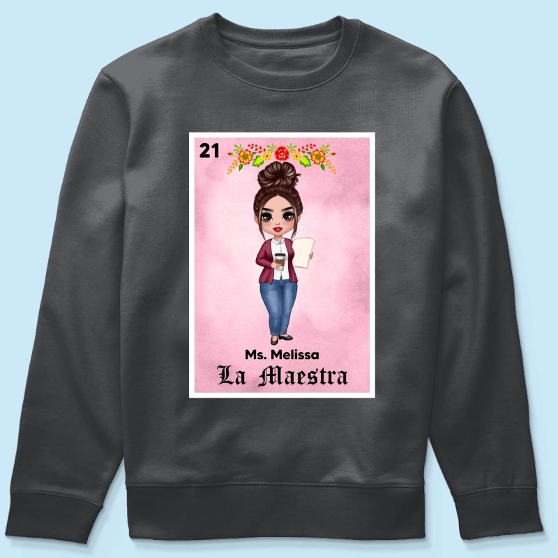 Teacher Maestra Loteria Card Personalized Shirt