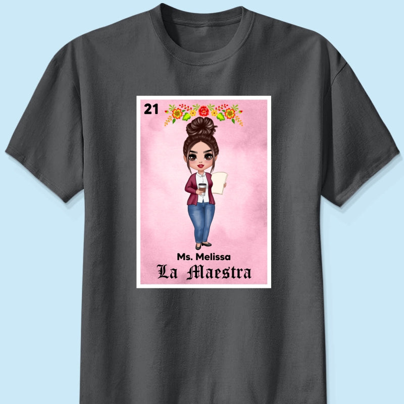 Teacher Maestra Loteria Card Personalized Shirt