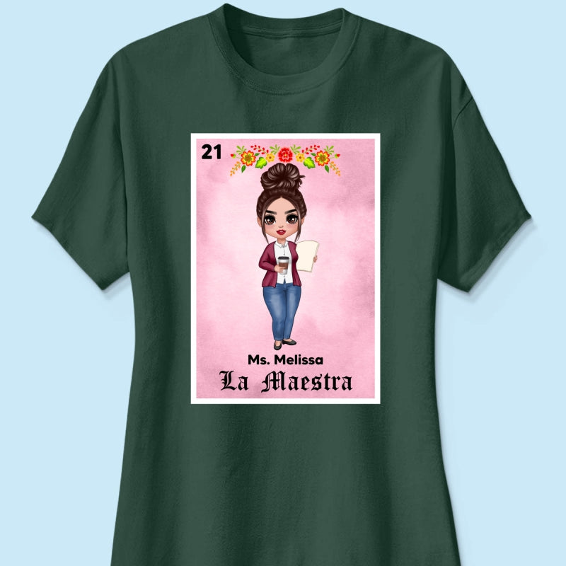 Teacher Maestra Loteria Card Personalized Shirt