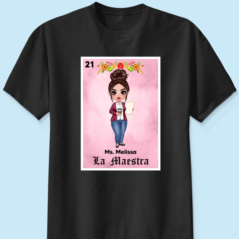 Teacher Maestra Loteria Card Personalized Shirt
