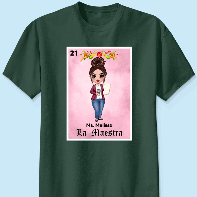 Teacher Maestra Loteria Card Personalized Shirt