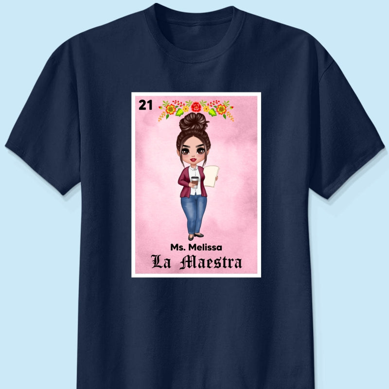 Teacher Maestra Loteria Card Personalized Shirt