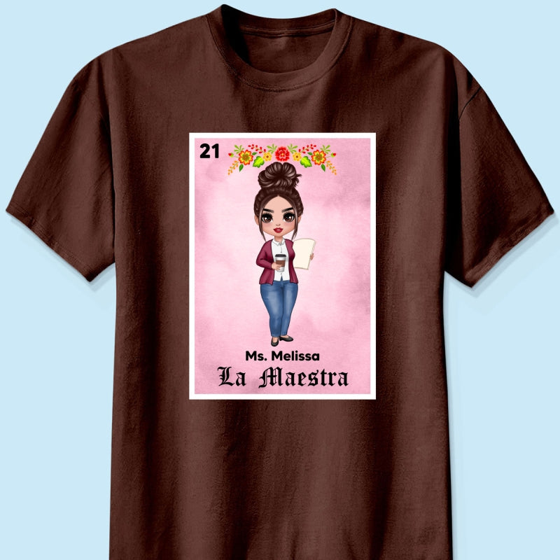 Teacher Maestra Loteria Card Personalized Shirt