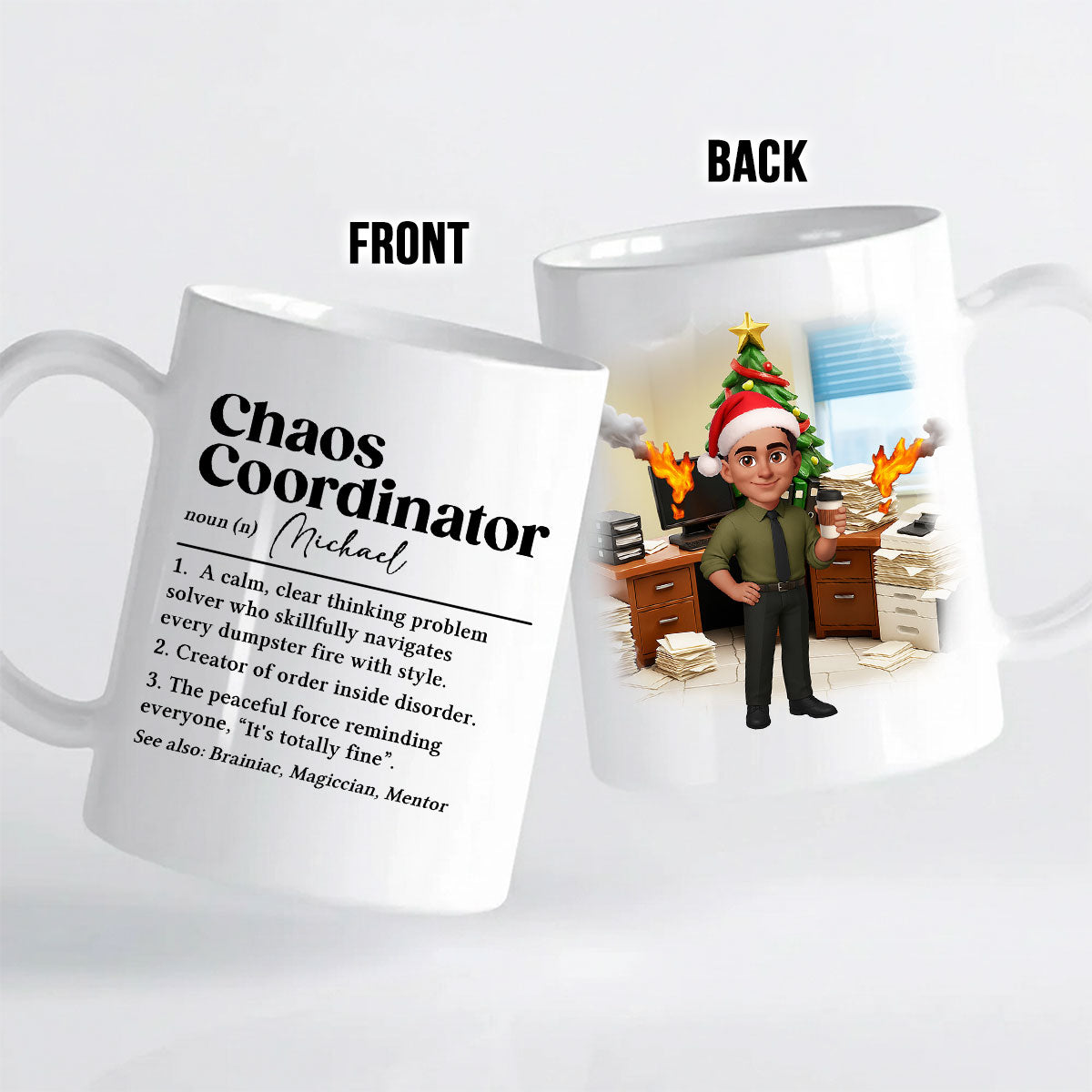 Chaos Coordinator Definition Office Humor - Personalized Mug - Christmas Gift for Coworkers, Husband, Wife, Daughter, Son, Friends