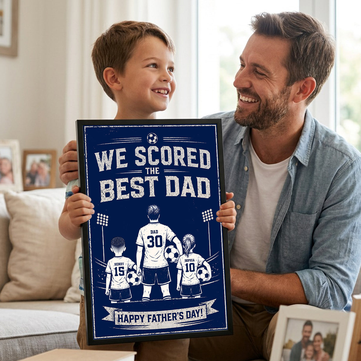 We Scored The Best Dad Soccer - Personalized Poster - Father's Day Gift for Dad, Husband
