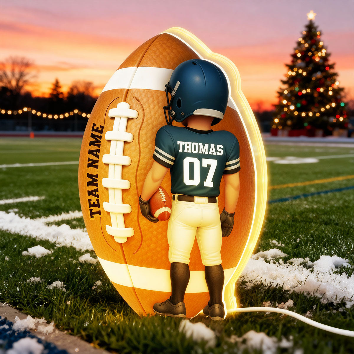 American Football - Personalized Light Box - Unique Christmas Gift For Sons, Grandsons, Boyfriend, Husband