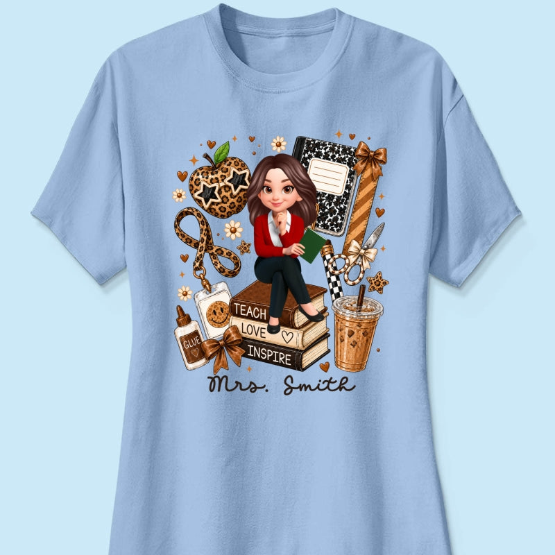 Leopard Style Teacher Life - Personalized Shirt - Back To School Gift For Teacher