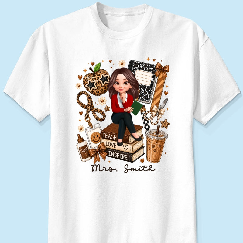 Leopard Style Teacher Life - Personalized Shirt - Back To School Gift For Teacher