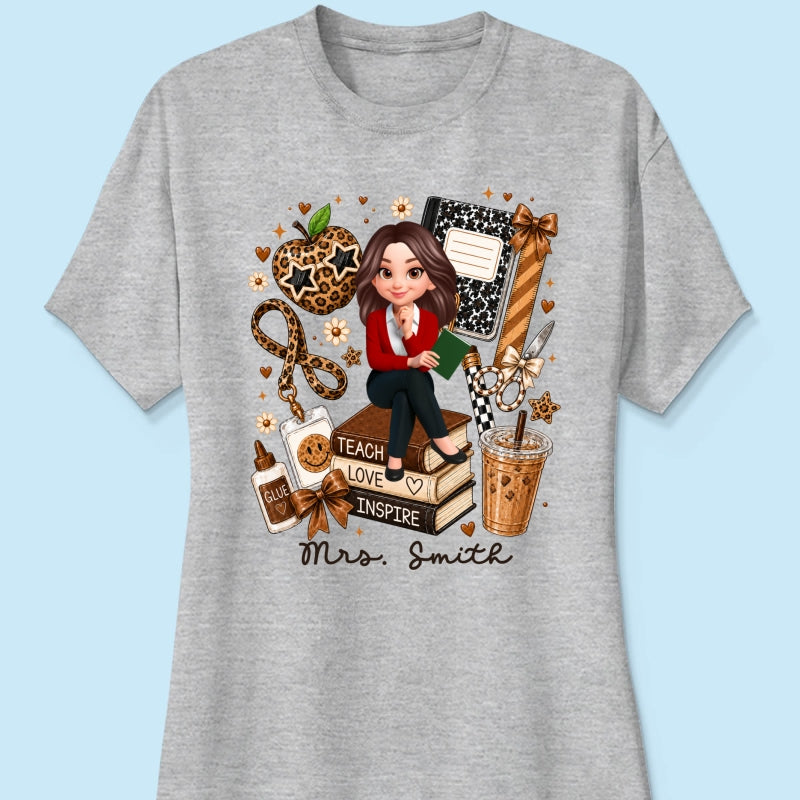 Leopard Style Teacher Life - Personalized Shirt - Back To School Gift For Teacher