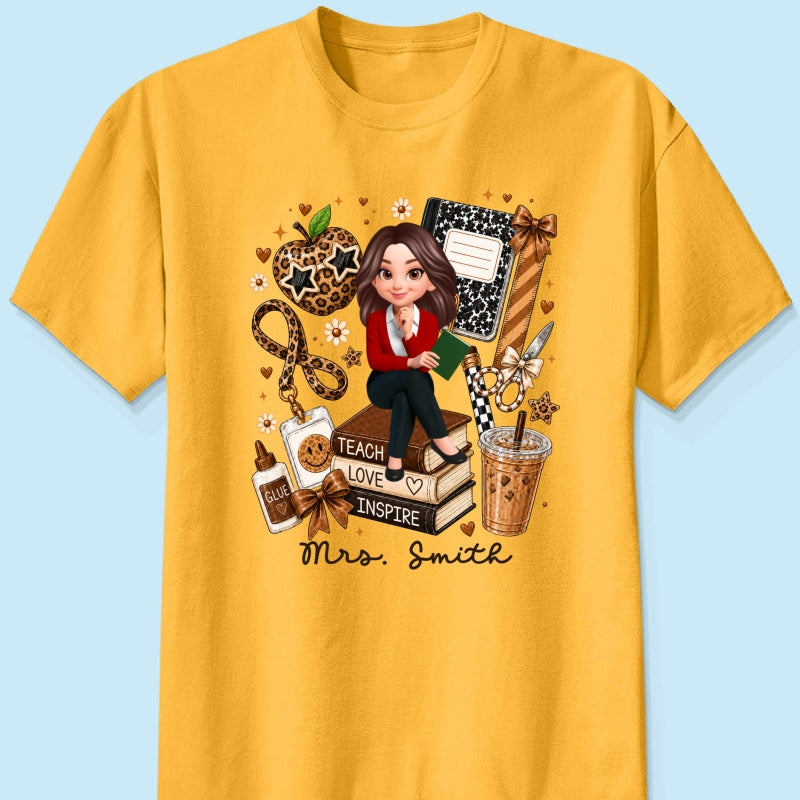 Leopard Style Teacher Life - Personalized Shirt - Back To School Gift For Teacher