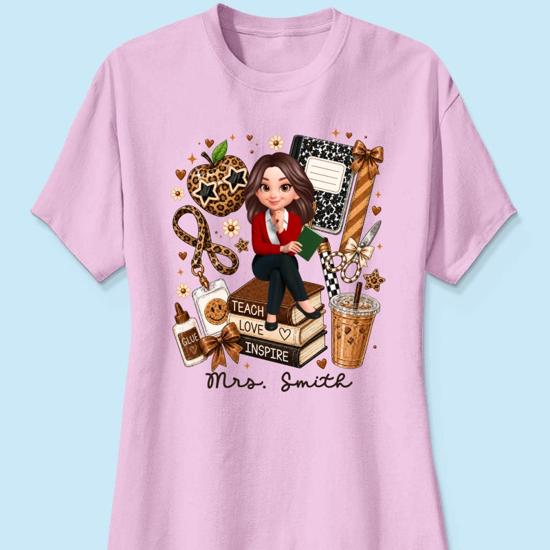 Leopard Style Teacher Life - Personalized Shirt - Back To School Gift For Teacher