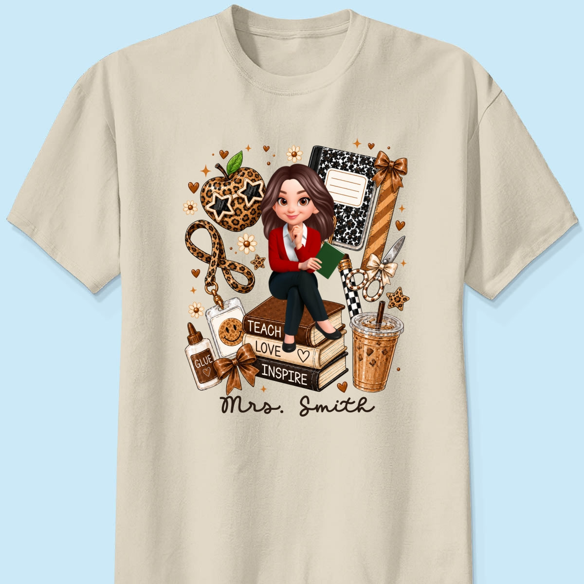 Leopard Style Teacher Life - Personalized Shirt - Back To School Gift For Teacher