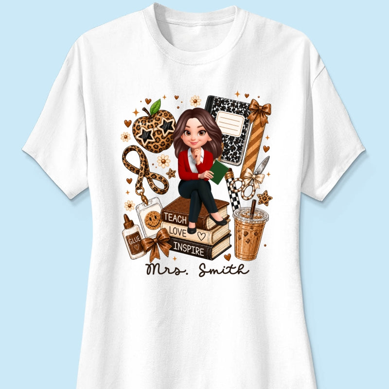 Leopard Style Teacher Life - Personalized Shirt - Back To School Gift For Teacher