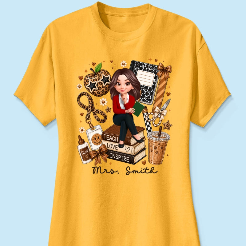 Leopard Style Teacher Life - Personalized Shirt - Back To School Gift For Teacher