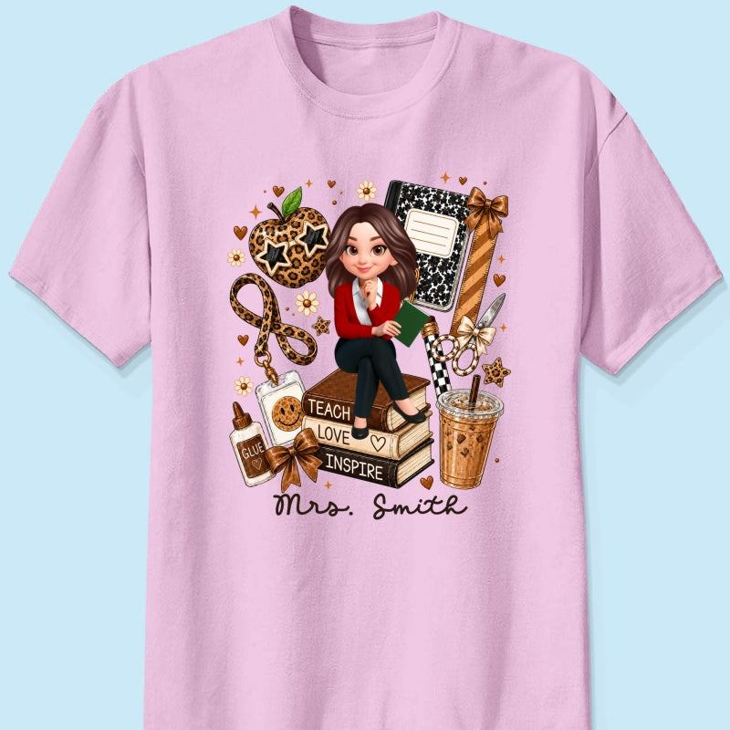 Leopard Style Teacher Life - Personalized Shirt - Back To School Gift For Teacher