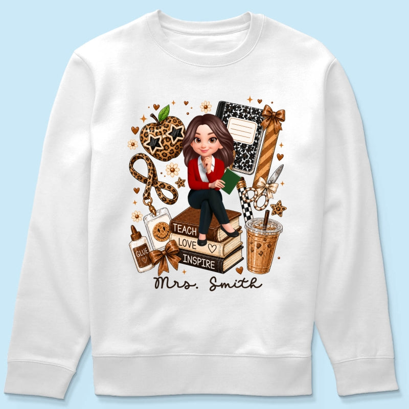 Leopard Style Teacher Life - Personalized Shirt - Back To School Gift For Teacher