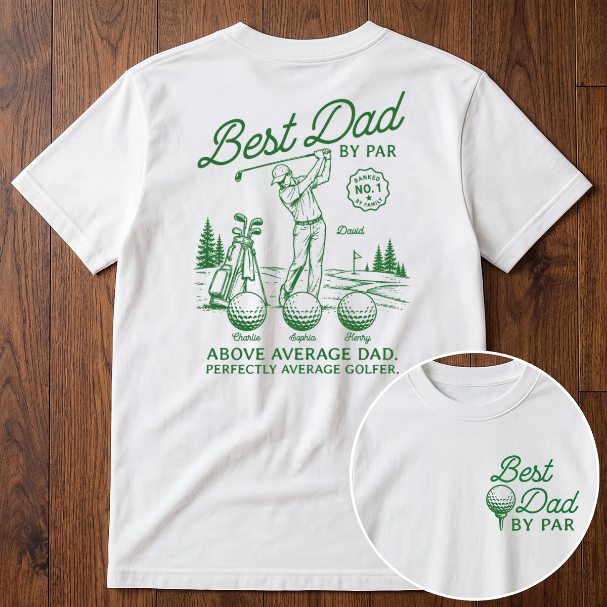 Golf Dad Legend Best Dad By Par - Personalized Double-Sided Shirt - Father's Day Gift For Dad, Husband, Golfers