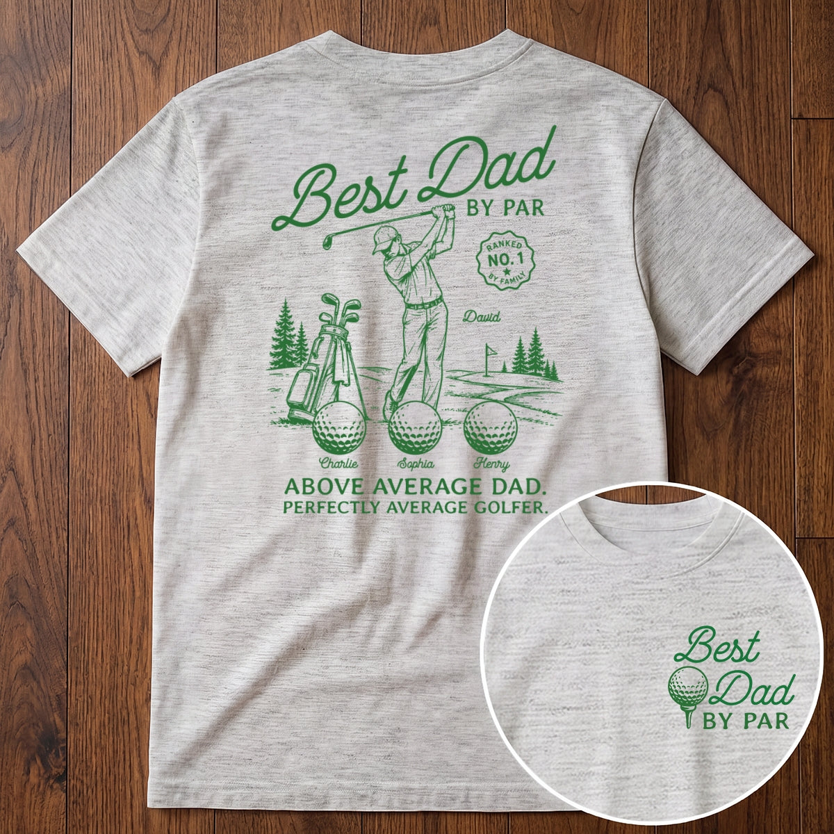 Golf Dad Legend Best Dad By Par - Personalized Double-Sided Shirt - Father's Day Gift For Dad, Husband, Golfers