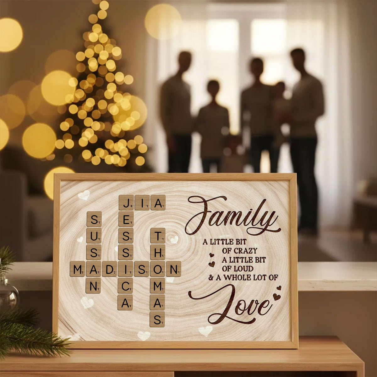 Family Crossword Wall Art A Whole Lot Of Love - Personalized Poster - Sentimental Gift for Loved Ones