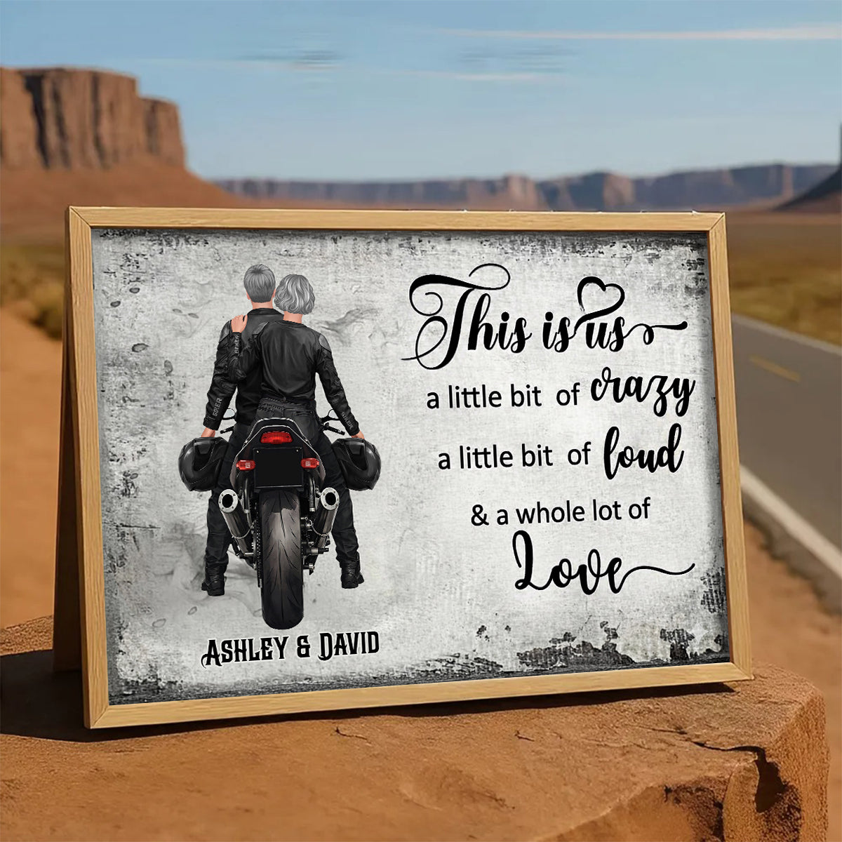 This is Us A Little Bit Crazy A Little Bit Loud Biker Couples - Personalized Poster - Anniversary Gift for him, for her