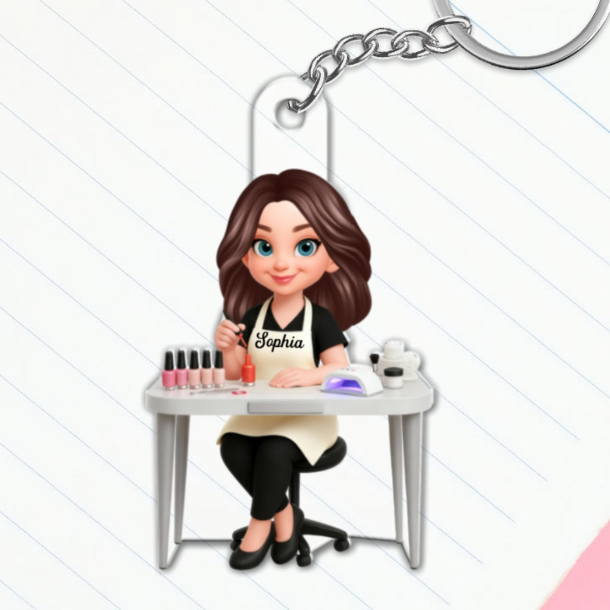 Nail Technician - Personalized Acrylic Keychain - Gift For Nail Technician, Nails Decor, Beauty Salon, Woman, Girl