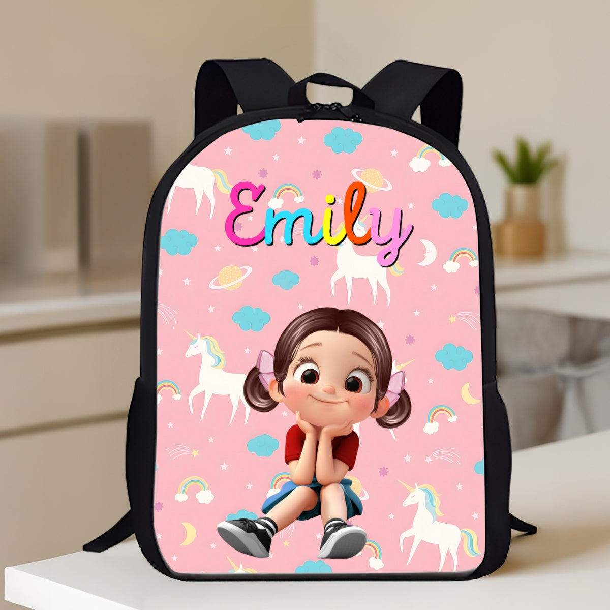 Unicorn, Mermaid, Dinosaur, Space Theme Personalized Backpack for Girls Boys, Back to School Backpack