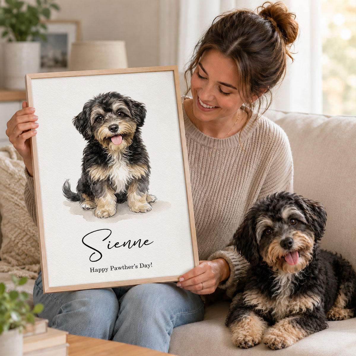 Custom Watercolor Portraits Using Pet Photo - Personalized Poster - Father's Day Gift for Dogs Cats Lovers