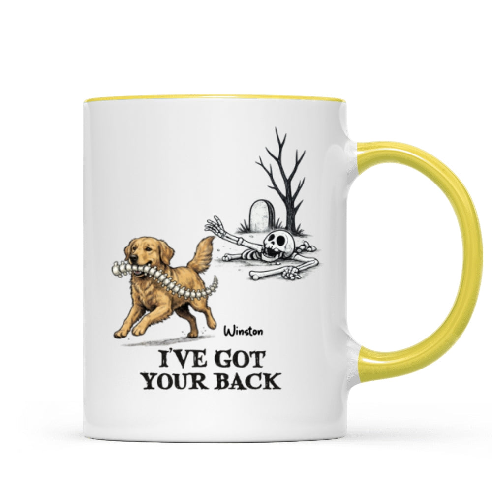 I've Got Your Back Dog Stealing Backbone From Your Dog Photo - Personalized Mug - Funny Halloween Drinkware For Dog Lovers