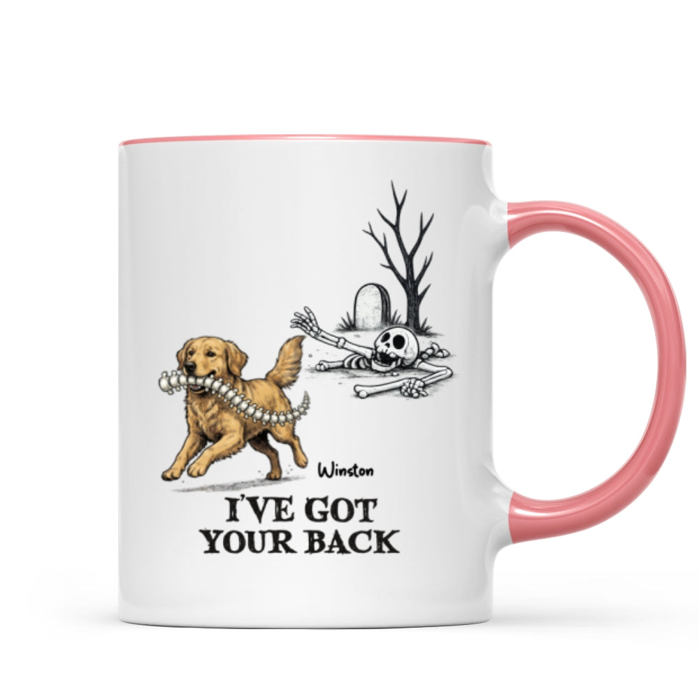 I've Got Your Back Dog Stealing Backbone From Your Dog Photo - Personalized Mug - Funny Halloween Drinkware For Dog Lovers