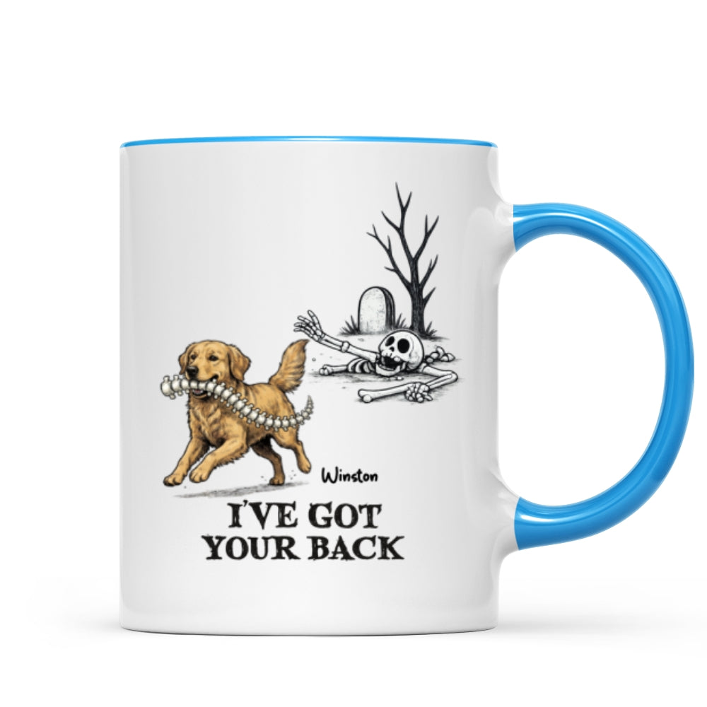 I've Got Your Back Dog Stealing Backbone From Your Dog Photo - Personalized Mug - Funny Halloween Drinkware For Dog Lovers