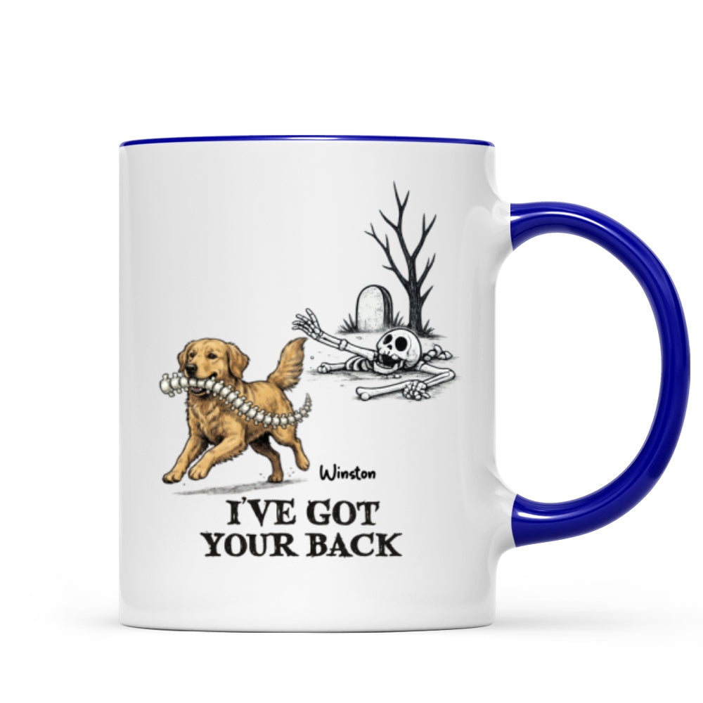 I've Got Your Back Dog Stealing Backbone From Your Dog Photo - Personalized Mug - Funny Halloween Drinkware For Dog Lovers