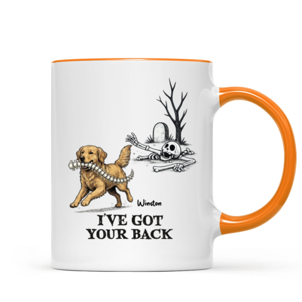I've Got Your Back Dog Stealing Backbone From Your Dog Photo - Personalized Mug - Funny Halloween Drinkware For Dog Lovers
