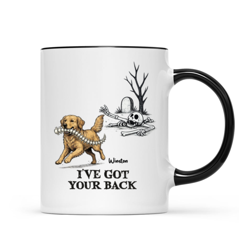 I've Got Your Back Dog Stealing Backbone From Your Dog Photo - Personalized Mug - Funny Halloween Drinkware For Dog Lovers