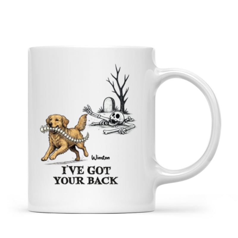 I've Got Your Back Dog Stealing Backbone From Your Dog Photo - Personalized Mug - Funny Halloween Drinkware For Dog Lovers