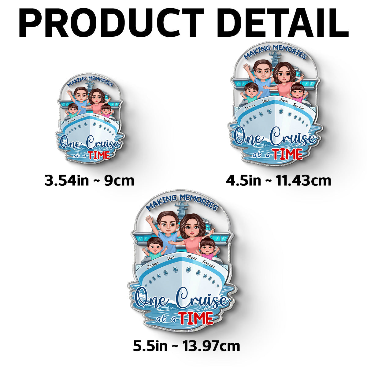 Making Memories One Cruise At A Time Happy Family - Personalized Cruise Ship Door Magnet - Family Cruise Trip Keepsake