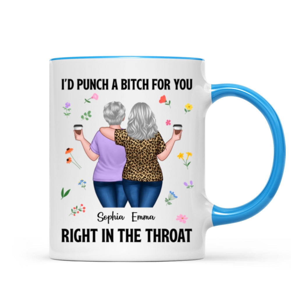 Back View Besties Walking It Takes A Long Time To Grow An Old Friend Floral Personalized Mug, Gift For Best Friends, BFF