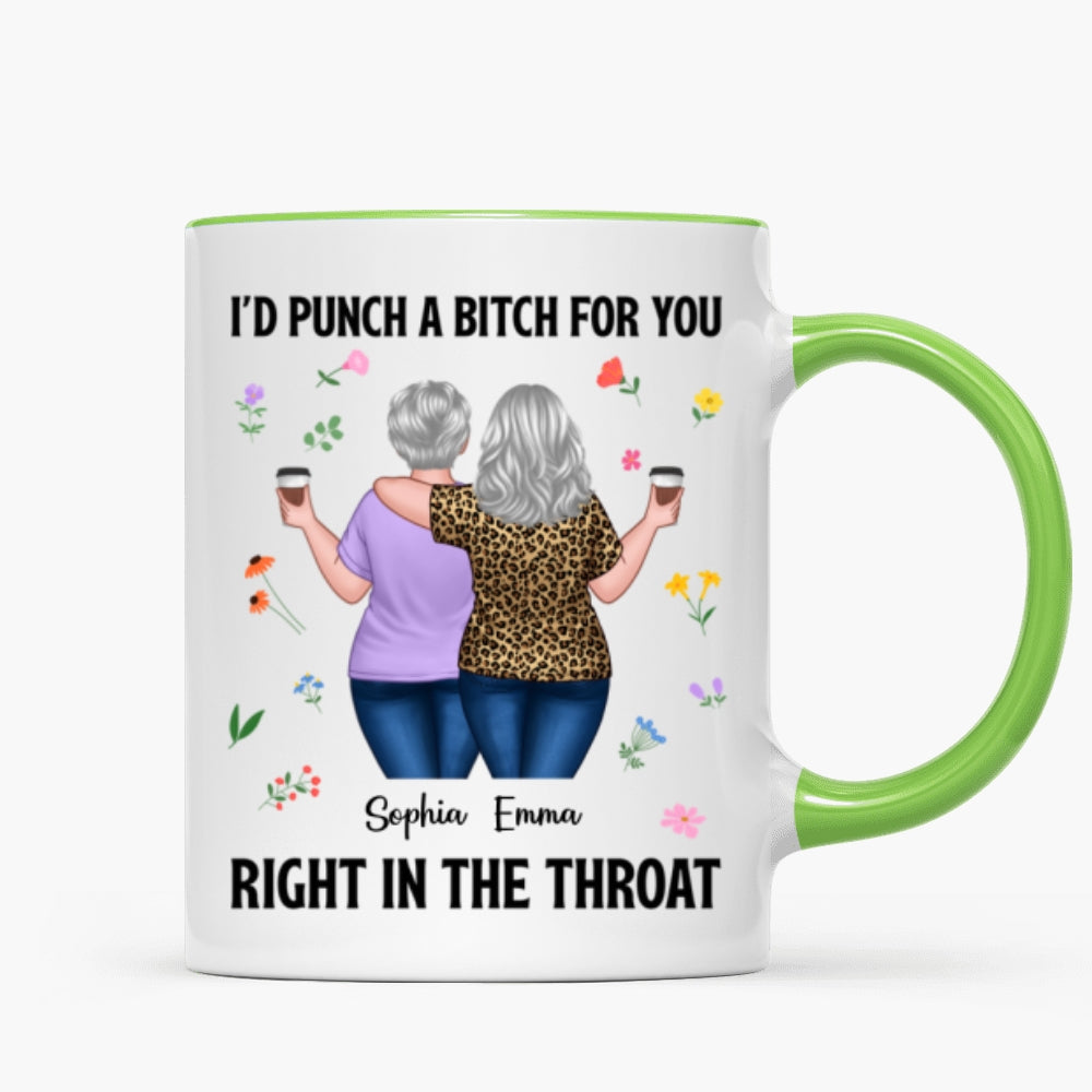Back View Besties Walking It Takes A Long Time To Grow An Old Friend Floral Personalized Mug, Gift For Best Friends, BFF