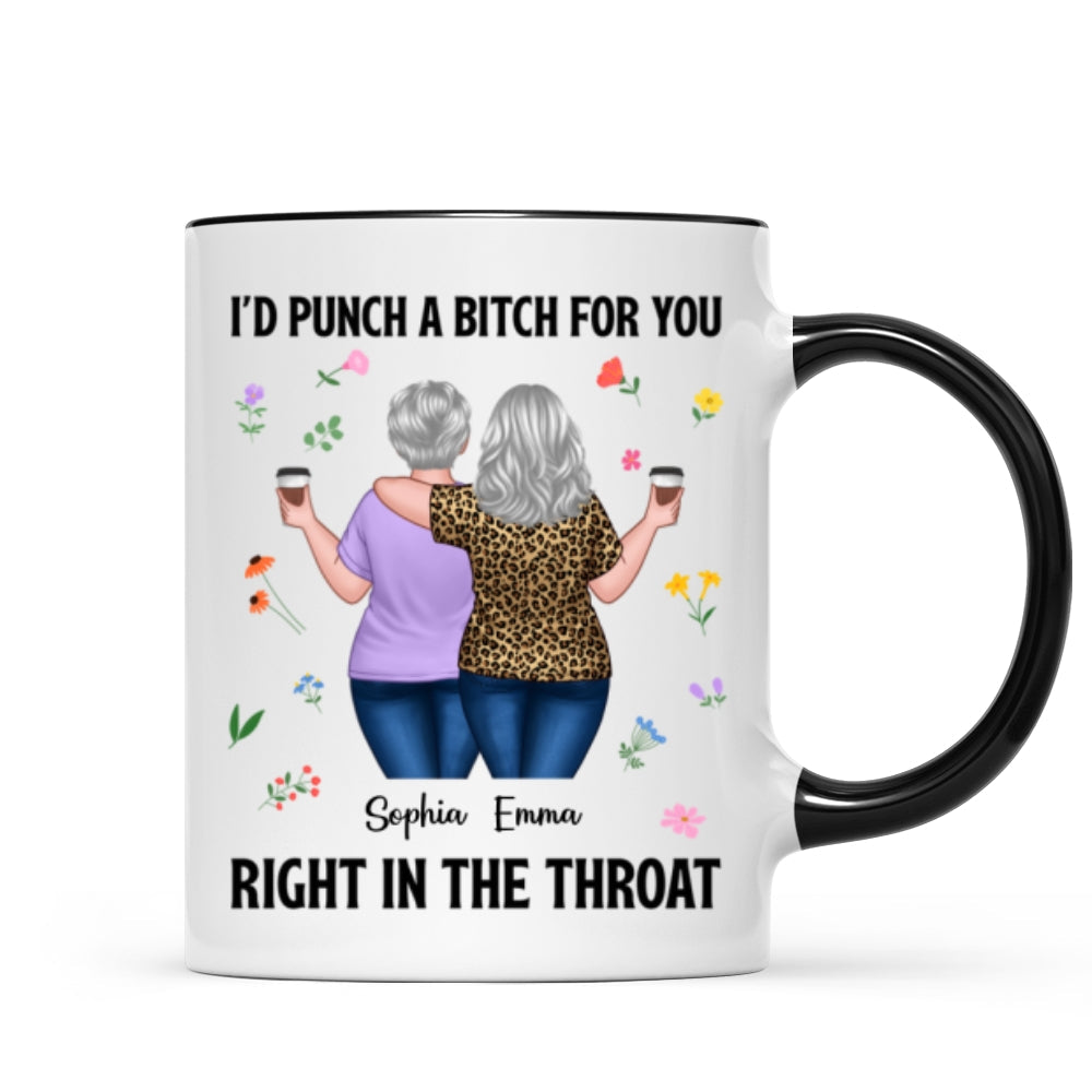 Back View Besties Walking It Takes A Long Time To Grow An Old Friend Floral Personalized Mug, Gift For Best Friends, BFF