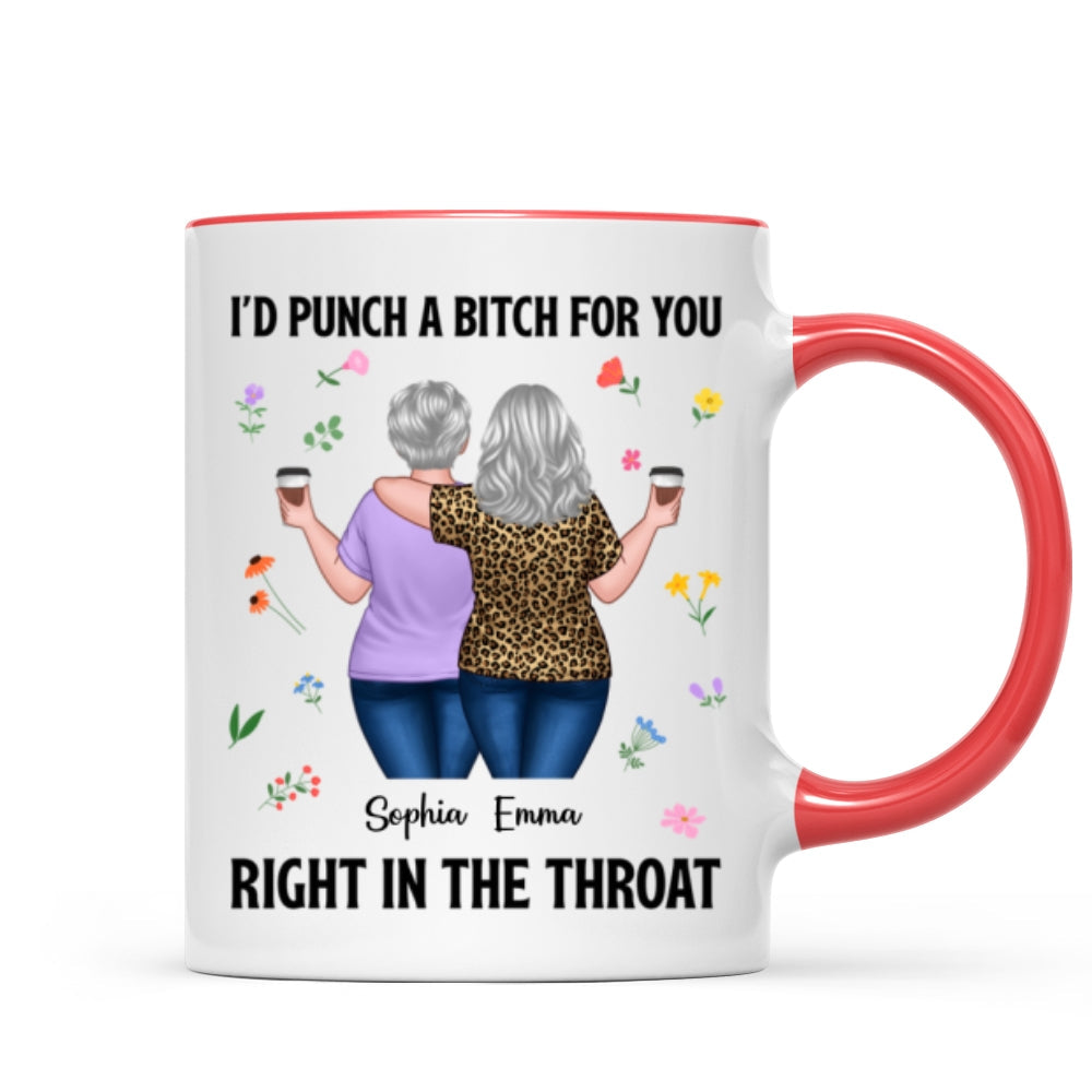 Back View Besties Walking It Takes A Long Time To Grow An Old Friend Floral Personalized Mug, Gift For Best Friends, BFF
