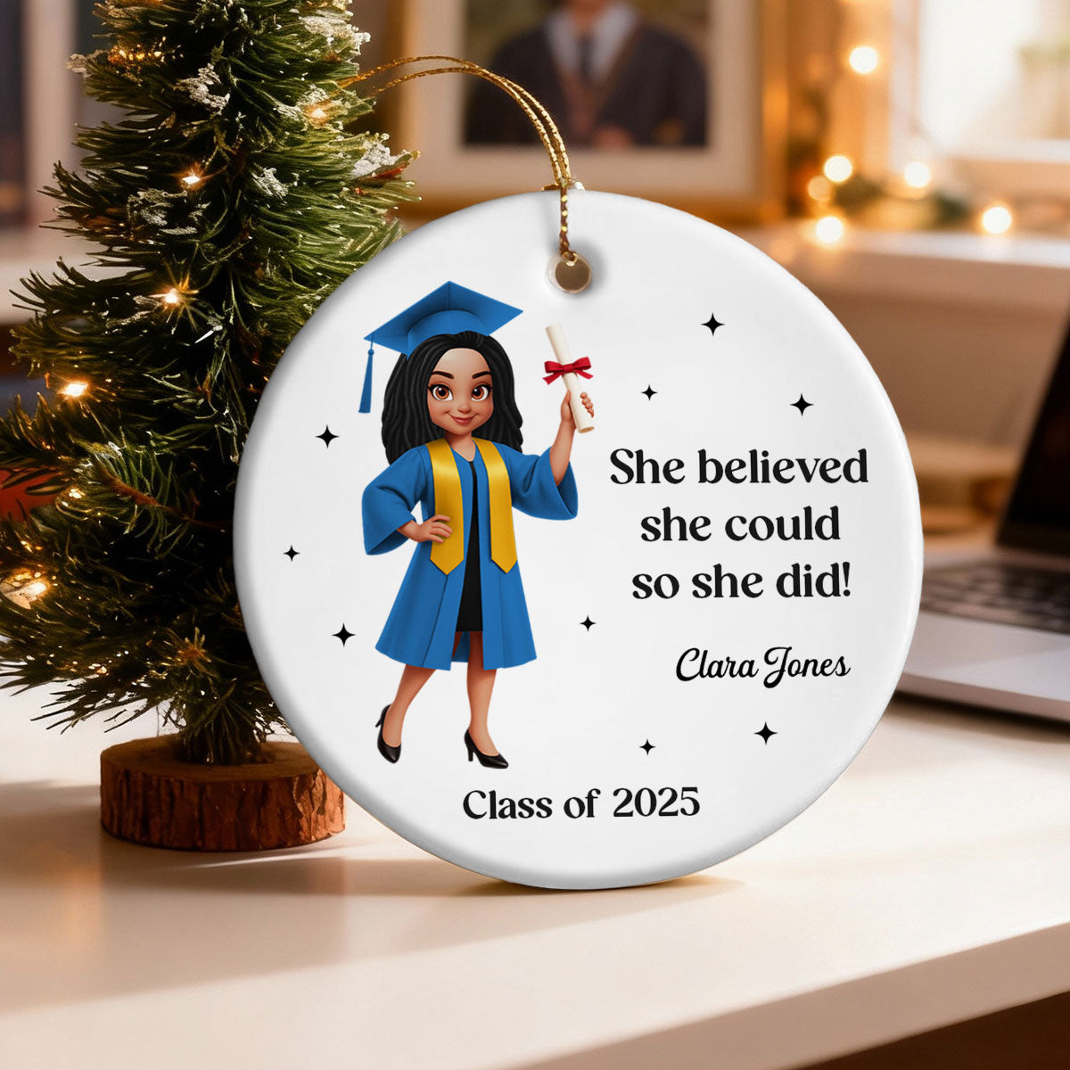 And So The Adventure Begins Class Of 2025 2026 Senior - Personalized Ceramic Ornament - Gift For Graduates, Daughter, Son