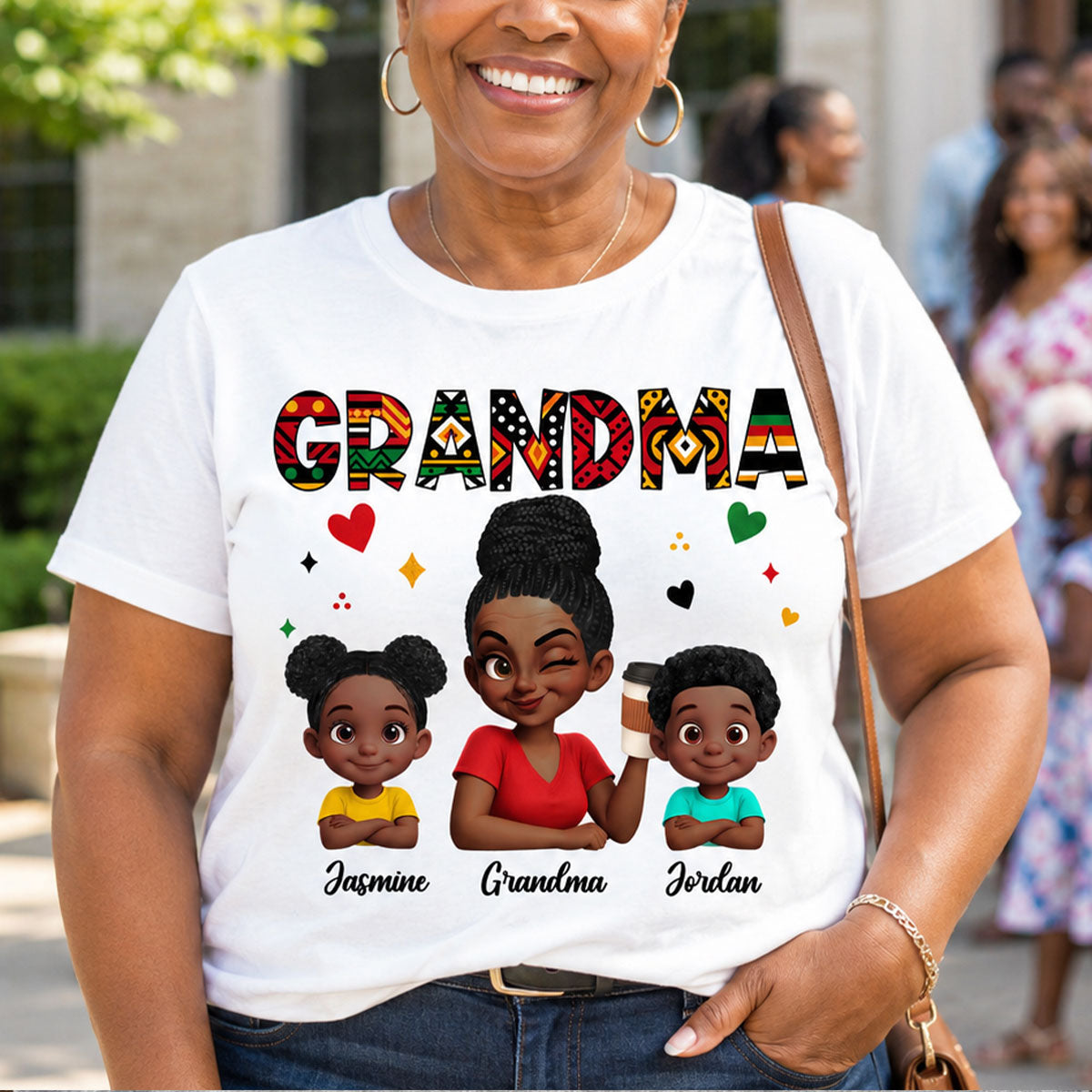 Tribal Pattern Grandma Grandkids Love - Personalized Shirt - Gift For Grandma
