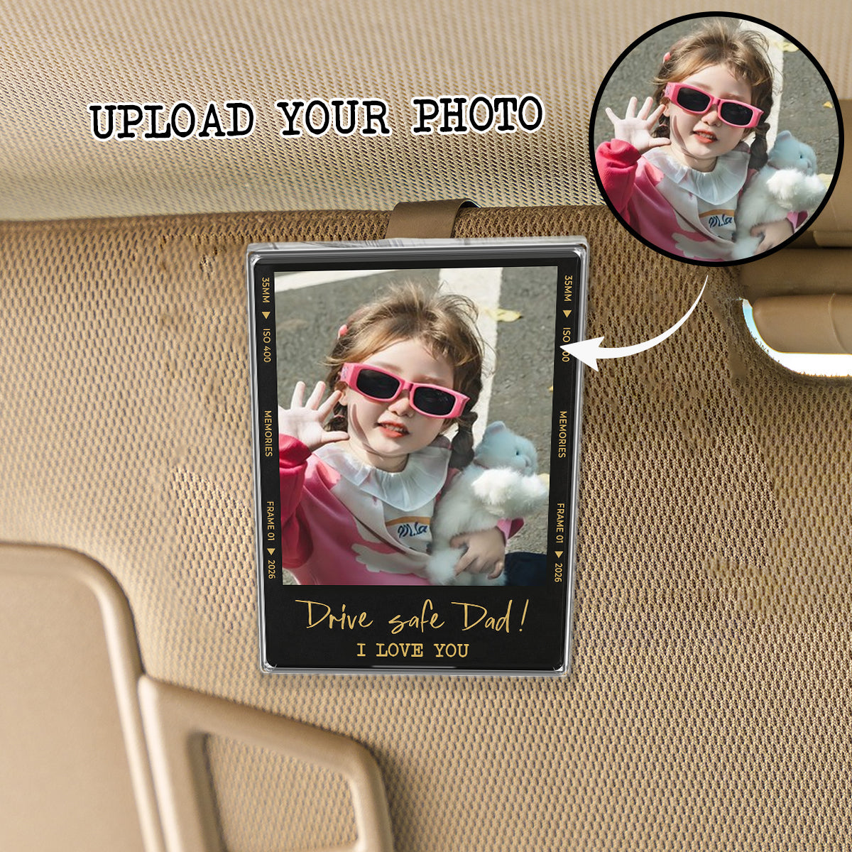 Father's Day Photo - Personalized Car Visor Clip - Gift for Dad, Husband