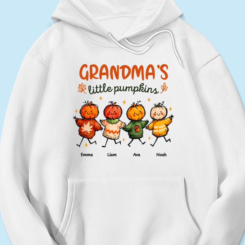 Grandma's Little Pumpkins Sweater Weather - Personalized Shirt - Trendy Fall Tee for Grandma