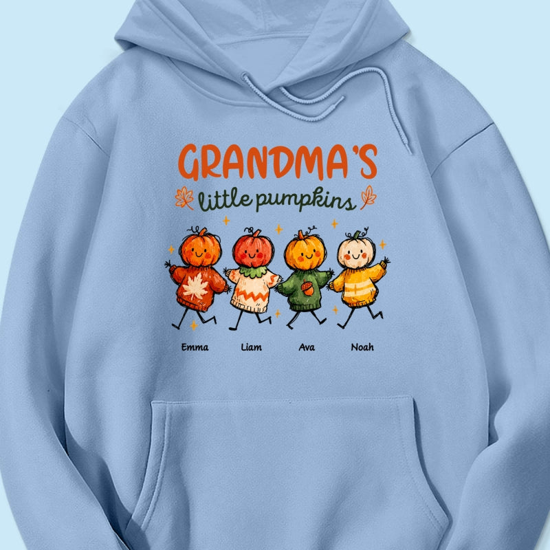 Grandma's Little Pumpkins Sweater Weather - Personalized Shirt - Trendy Fall Tee for Grandma