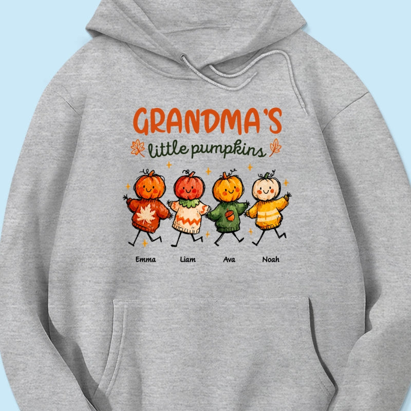 Grandma's Little Pumpkins Sweater Weather - Personalized Shirt - Trendy Fall Tee for Grandma