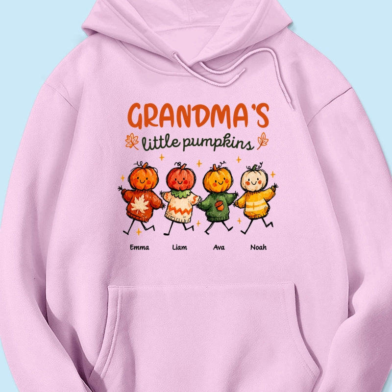 Grandma's Little Pumpkins Sweater Weather - Personalized Shirt - Trendy Fall Tee for Grandma