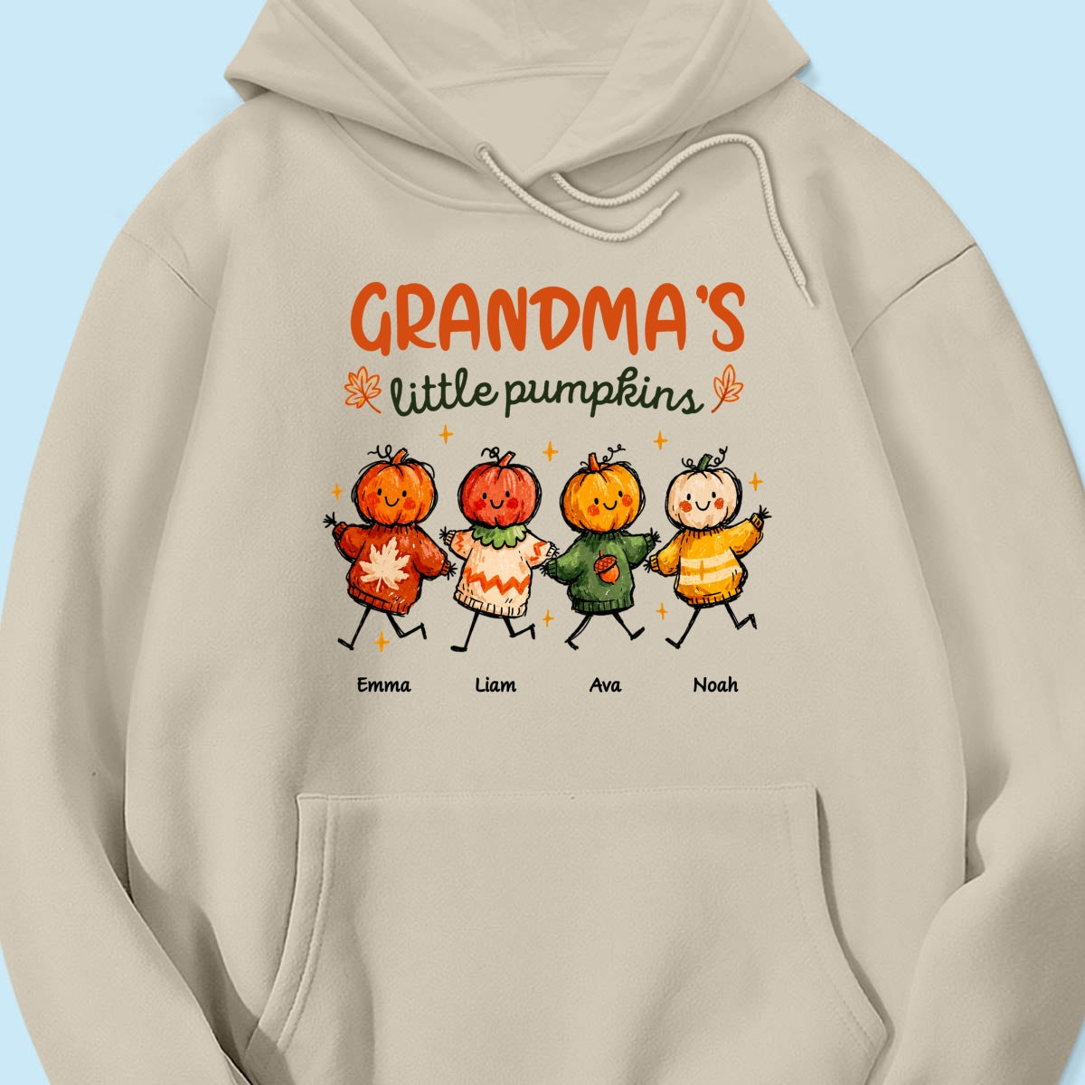 Grandma's Little Pumpkins Sweater Weather - Personalized Shirt - Trendy Fall Tee for Grandma